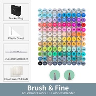 [snag] Ohuhu Honolulu 120 Color Marker Pen Set Oily Alcohol Art Markers Dual Tips Felt Pen Sketching