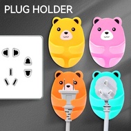 [Buy 1 Free 1] New Wall Storage Hook Bear Plug Bracket Punch-free Power Plug Socket Holder Kitchen C