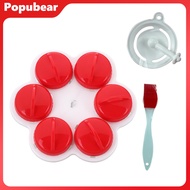 Woeuri Egg Cooker Tool 6pcs Steamed Egg Mold Set Non-stick Poached Egg Cup Cooker Kitchen Gadget Hea