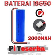 Battery Pack 18650 1S 3.7V 2000mAh XH-2P Connector Suitable for EDC ETC.