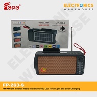 FEPE FP-263-S FM/AM/SW 3 Bands Radio with USB/TF, Music Player, Bluetooth, Light and Solar Radio