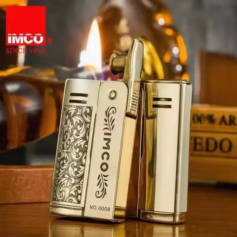 IMCO 6800 Laser Engraved Pattern Kerosiene Lighter Brass Windproof Personalized Creative Grinding Wh
