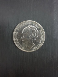 Uang Koin Perak Kuno Belanda 1 Gulden Wilhelmina Tahun 1939