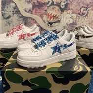2023 Summer New Style BAPESTA Skateboard Shoes Camouflage White Blue Pink Green Star ABC CAMO Unisex