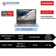 Lenovo IdeaPad 1 82VG00XTMJ Laptop (AMD Ryzen 5 7520U, 16GB Ram, 512GB SSD, AMD Radeon Graphic, 15.6