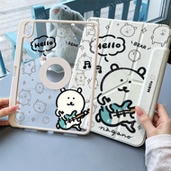 For iPad Pro 13 M5 12th11th Case M4 M5 2026 M3 Air A16 11 13 6 5 4 Star Bear Wave Point White Rabbit