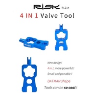 Risk Bicycle Wrench 4in1 Bike Valve Wrench Schrader Presta - RL214
