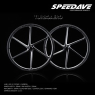 Speedave TurboAero Six Spoke Disc Brake Carbon Wheelset UD Matte Black Decal / Road Bike Carbon Wheels
