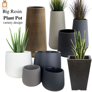 Large Resin Round Pot Planter Pot Succulent Plant Pot Indoor Outdoor Drainage Table Plant Flower Pot