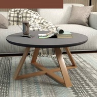 Dekomall Coffee Table Nordic Modern Melamine Wood Top Wooden Leg Coffee Table Dekomall