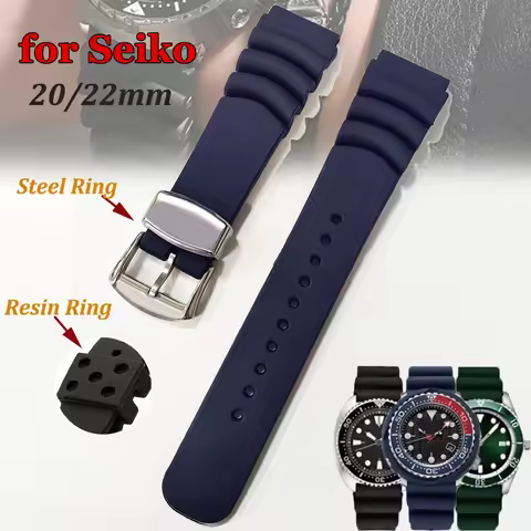 20mm 22mm Watchband Sport Bracelet for Seiko 5 skx007 skx013 Abalone Canned Prospex Resin Replacemen