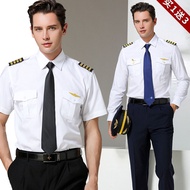 Pilot Shop Overalls Epaulette Shirt Night Summer Clothes Security Uniform Property Airplane Boy Capt