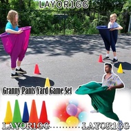 LAYOR1GG Granny Pants Yard Game Set, with 4 Balls and 2 Marker Cones Funny Freaky Party Games Pants,