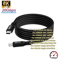 100W Type-C PD Fast Charging Cable USB C 3.2 20Gbps Data Transfer 8K 4K Display Cord for HONOR 200 2