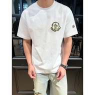 Mo * ier Simple Logo Print Casual Short Sleeve Men Women Loose Round Neck T-Shirt
