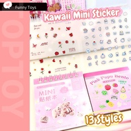 Mini Assorted Stickers Book Kawaii Cartoon Bow Knot Emoji Waterproof Sticker DIY Scrapbook Materials
