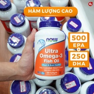 Now Dầu cá Omega-3 Now Ultra Omega-3 500 EPA/ 250 DHA 180 Softgels (Fish Gelatin) fish oil
