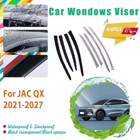 Car Rain Guard For Sol JAC QX 6 PHEV JS6 Tiger Seven Evo 7 Sport 2021~2027 Rain Window Visor Shade A
