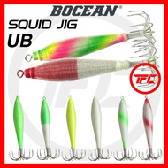 BOCEAN Luminous Squid Jig UB 70g 90g Candat Sotong Twist Lead Sinker Egi Eging