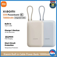 SG🔥[STOCK] Xiaomi 3C certificationXiaomi10000mAh power bank built-infastcharging cable Type-C portab