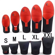 SLR Camera Red Black Dual-Use Lens Bag Thickened Shockproof Lens Barrel Lens Bag Front Black Back Re