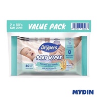 Drypers Baby Wipes with Natural Oat Kernel (80's x 2)