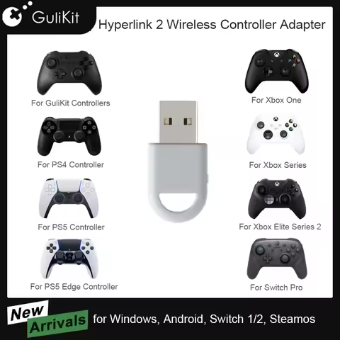 GuliKit Hyperlink 2 Wireless Adapter Dongle for PS5 PS4 Controller Xbox One Gulikit Gamepad for Swit