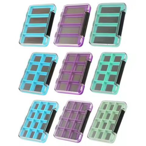 Plastic Magnetic Fishing Tackle Box Fishing Accessories 4/8/12 Compartments Fishing Hook Storage Cas