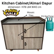 DFP Gas Cabinet 3FT With Mosaic Top Meja Dapur 3Kaki Almari Dapur Gas Kitchen Stove Cabinet TIles To