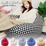 Easy Care Japanese Style Bean Bag Sofa Chair Full Set With Beads Filling  Living Room Bedroom Furniture