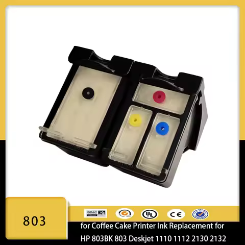 803XL Refillable Empty Ink Cartridge Ink for Coffee Cake Printer Ink Replacement for HP 803BK 803 De