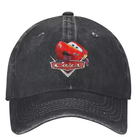 Cars Lighting McQueen Washed Baseball Cap Casual Hip Hop Hats Summer Men Adult Outdoor Gym Sun prote