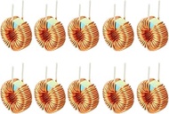 uxcell 10Pcs Horizontal Toroid Magnetic Inductor Monolayer Wire Wind Wound 100uH 3A Inductance Coil