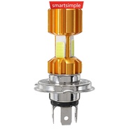 SMARTSIMPLE 1Pc H4 LED 3 COB Motorcycle Headlight Bulb 6000K Hi/Lo Beam Light White 2000LM 18W E5U4