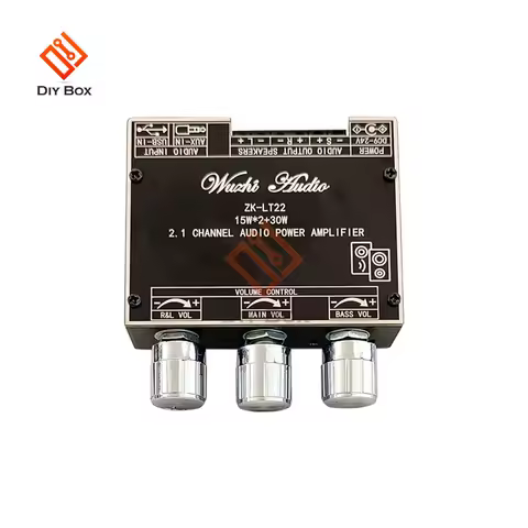 ZK-LT22 2.1 Channel Bluetooth 5.1 Audio Power Amplifier Board Module 15W*2+30W Subwoofer TWS True Wi