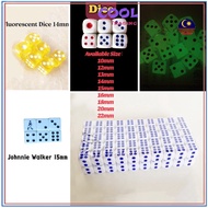 PPP 6/100 Pcs Dice Luminous Fluorescent Points Dice 6 Sided Bars Club KTV Polyhedral Light Dice Glow