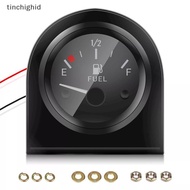 tinchighid 2" 52mm Fuel Level Gauge Car Meter White LED Light Bla Rim Automotive Gauges 12V