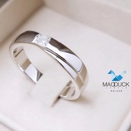 Madduckjewels 925 CZ Silver Ring/Moissanite/Lab Grown Diamond Rhodium Plated Wedding RG1528