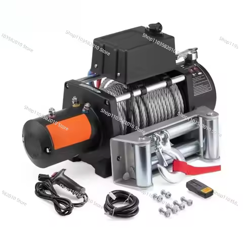 18000lbs Electric Winch Car Truck Steel Cable Winch with 85ft Wire Rope Wireless Remote Control for 