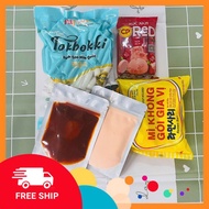 Combo 500g tokbokki rice cake + 100g ottogi noodles + 100g sauce + 100g cheese powder + 100g cp saus