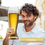 【1500ml】Beer Mug Large Clear Draft Beer Glass Holiday Party Cocktail Cup