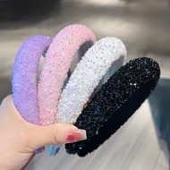Super flash gypsy sponge sequined rhinestone headband wide edge high cranial top for women