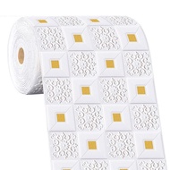 1 Roll 5m 3D  Wall Panel Wallpaper Self-Adhesive Waterproof Wall Sticker for  Home Decor Bedroom Dec
