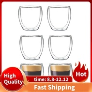 6-Piece Espresso Cup Double-Layer Insulated Espresso Cup Glass Coffee Cup