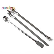 [OUR] 12Pcs Stainless Steel Lab Spoon Spatula Laboratory Sampling Spoon Mixing Spatula