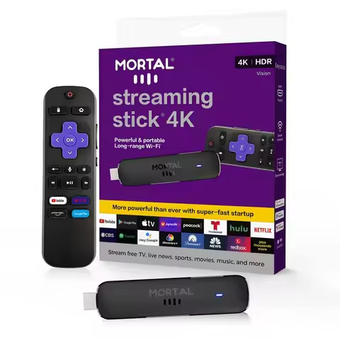 Mortal Wi-Fi 6 Streaming Stick Q8 Ultra 4K HDR Android14 AllwinnerH313 with Voice Remote Netflix You