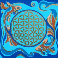 原创油画 神圣几何 生命之花 室 内墙面艺术