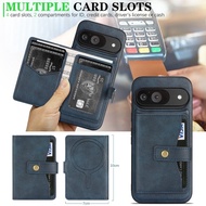 Business Pu Leather With Stitching And Soft Tpu Case For Google 9 Pro XL Pixel 9a Pixel Magnetic Det