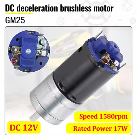 GM25 DC Motor 12V 1:10 Deceleration Brush Motor No Load Speed 2000RPM for Remote Control Car Replace