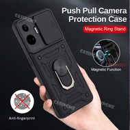 Realme GT3 240W Shockproof Armor Casing For Realme GT3 RealmeGT3 240W  RealmeGT GT 3 Neo 5 4G 5G Push Pull Camera Protect Phone Case Car Magnet Holder Ring Shockproof Back Cover